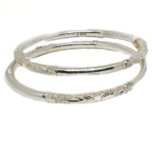 925 sterling silver round shaped plain kadali bangle mga - kds0421