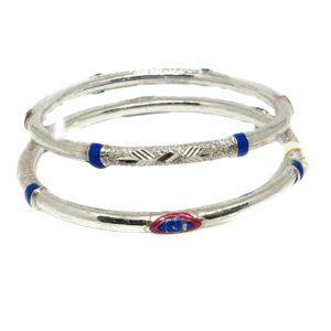 925 sterling silver meenakari kadli bangle mga - kds0406