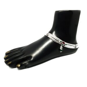 Red And Green Diamond Modern Payal MGA - PLS0171