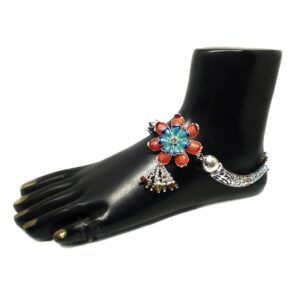 Flower Shaped Meenakari Modern Payal MGA - PLS0176