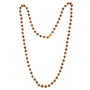 One gram gold forming rudraksh mala chain mga - mle0032