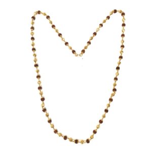 One gram gold plated vertical para with rudraksh mala chain mga - mle0031