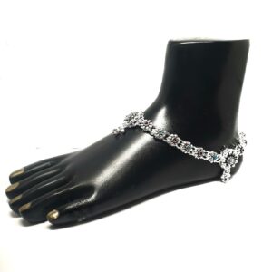 Multipal Flower Shaped Bridal Silver Anklet Payal MGA - PLS0242