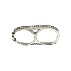925 Sterling Silver Two Finger Ring MGA - LRS0120