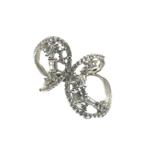 925 Sterling Silver CZ Diamond Cut Ring MGA - LRS1456