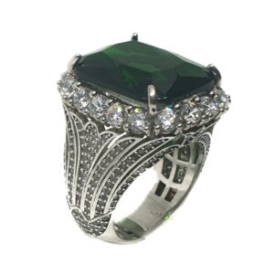 925 Sterling Silver Feroza Colour Stone Ring MGA - LRS0077