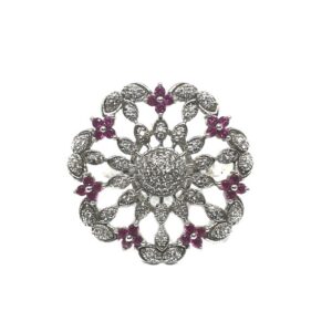 925 sterling silver round shape pink diamond ring mga - lrs0115