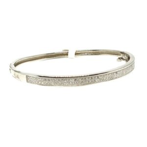 925 Sterling Silver CZ Diamond Two Lining Baby Bracelet MGA - BRS0374