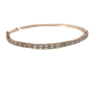 925 Sterling Silver CZ Diamond Rose Plating Lining Bracelet MGA - KRS0046