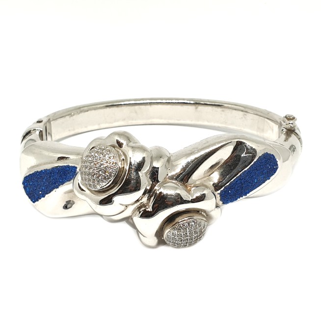 92 Sterling Silver Flower Shaped Bracelet MGA - KRS0011