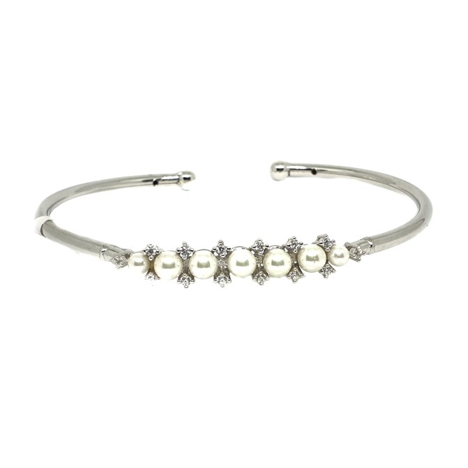 925 Sterling Silver Pearl Bracelet MGA - BRS0246