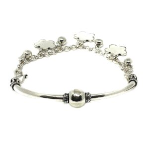 925 Sterling Silver Flower Pandadi Bracelet MGA - BRS0425