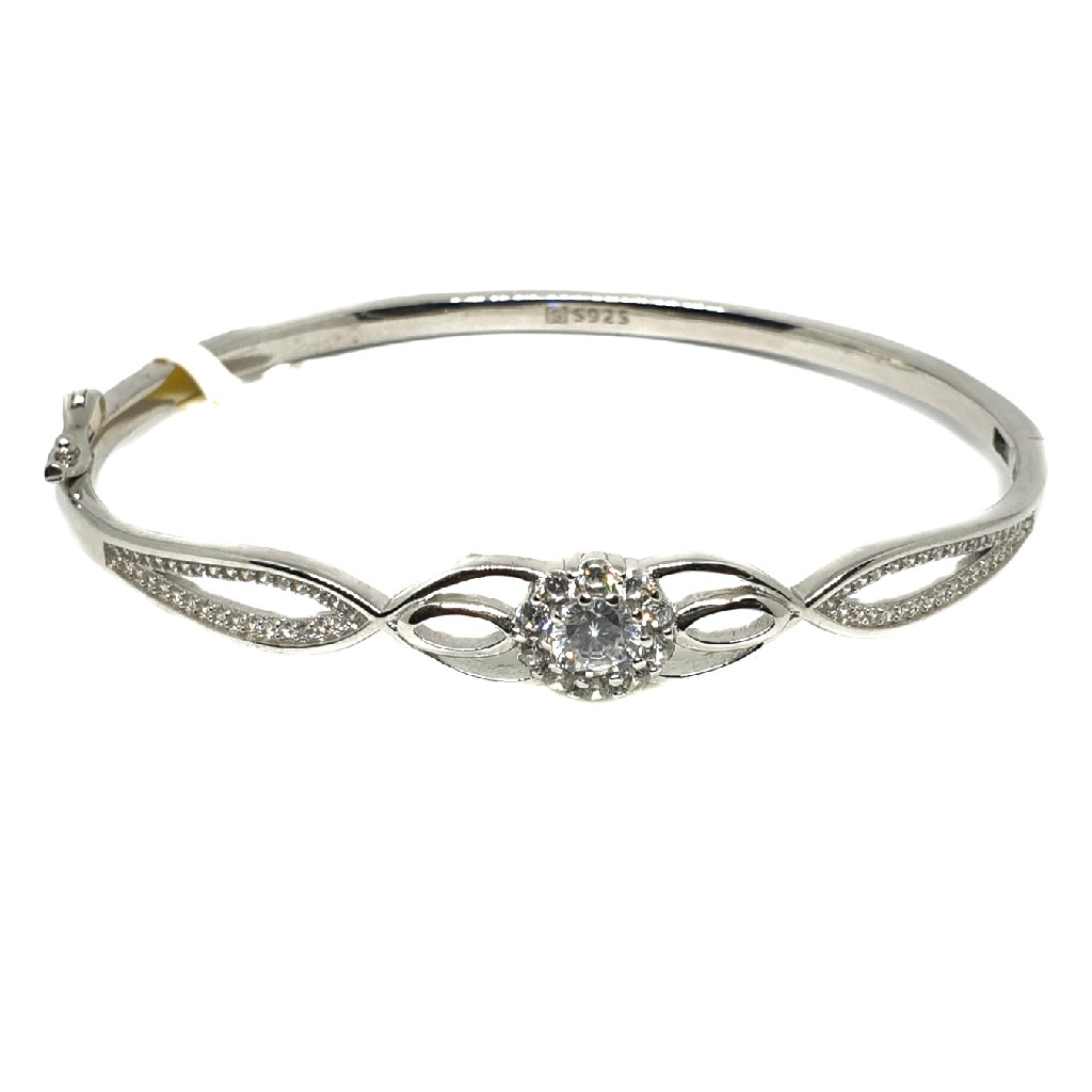 925 Sterling Silver Flower Diamond Bracelet MGA - KRS0399