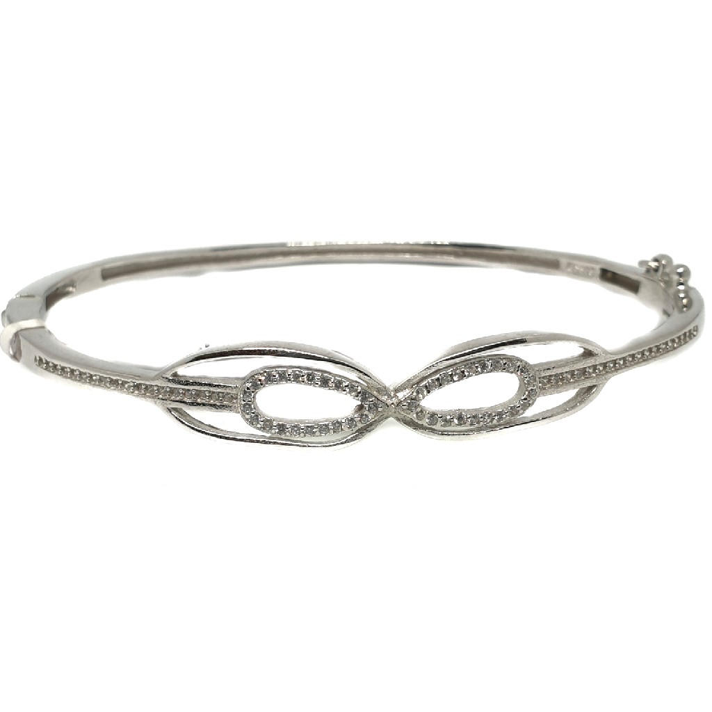925 Sterling Silver Oval Shaped Kada Bracelet MGA - KRS0058