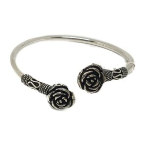 925 Sterling Silver Black Rose Bracelets MGA - KRS0004