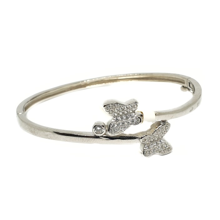 925 Sterling Silver Butterfly Shaped Little Girl Bracelet MGA - BRS0368