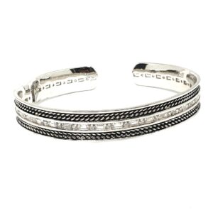 925 Sterling Silver CZ Diamond Oxidised Bracelet MGA - KRS0023