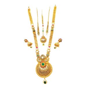 22k Gold Antique Rajwadi Complete Bridal Set MGA - GLS096