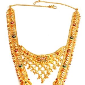 22k Gold Double Decker Rajwadi Necklace MGA - GLS085