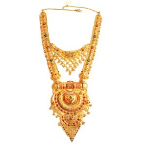 22k Gold Double Decker Rajwadi Necklace MGA - GLS085