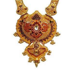 916 Gold Kalkatti Long Necklace Set MGA - GLS047