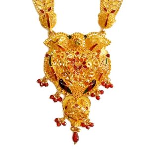 916 Gold Peacock Necklace Set MGA - GLS045