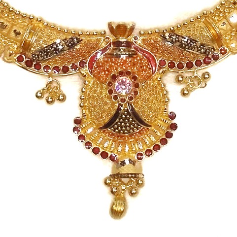 916 gold kalkatti meenakari necklace set mga - gn086 - Image 2