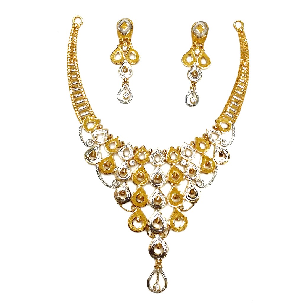 22kt Plain Gold Necklace Set MGA - GN073