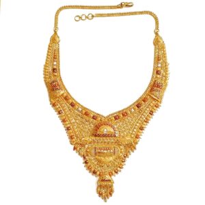 22k gold kalkatti rajwadi necklace mga - gn071