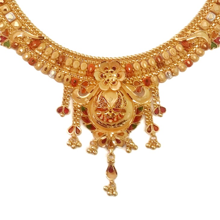 916 Gold Kalkatti Necklace MGA - GN069 - Image 2