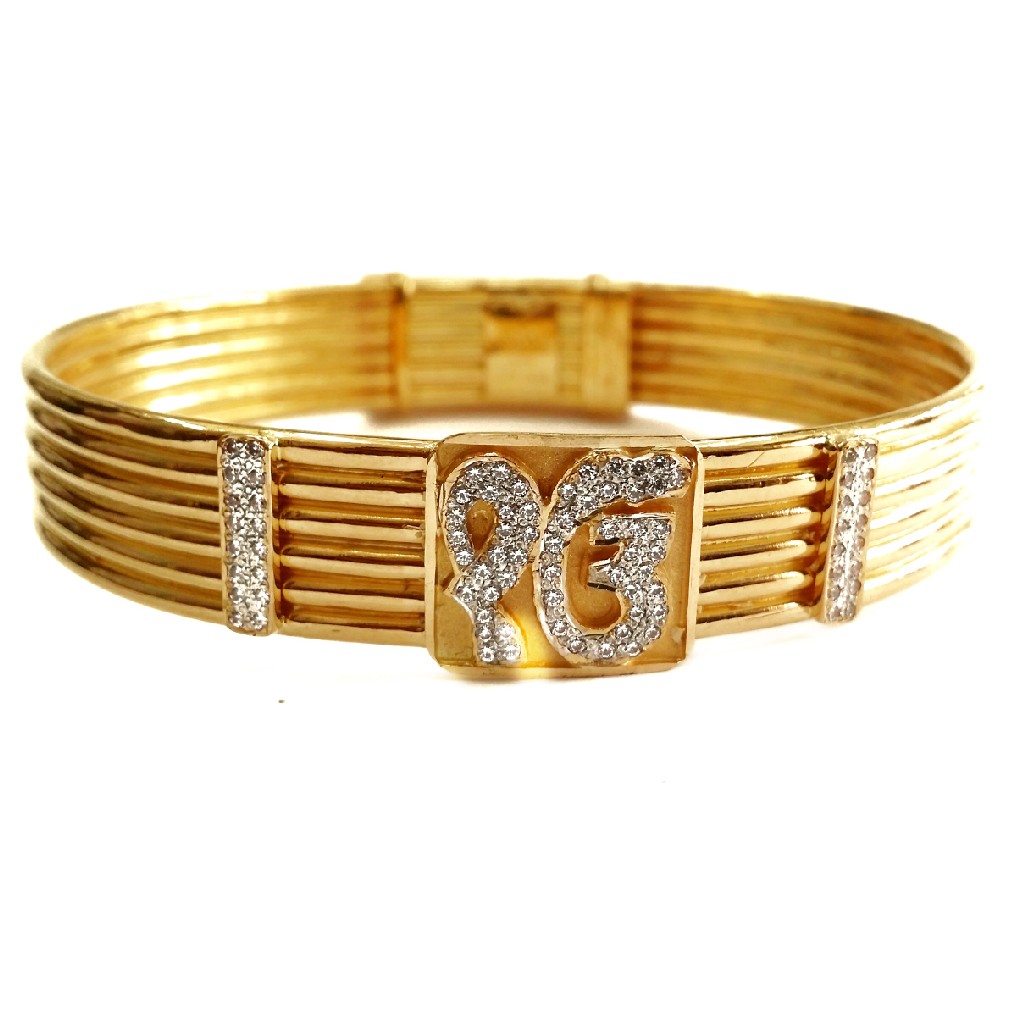 22k Gold Ek Om Sindhi Mantra Gents Kada Bracelet MGA - GK064