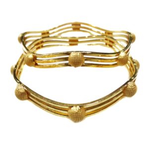 916 Plain Gold Modern Style Kadli Bangles MGA - GK059
