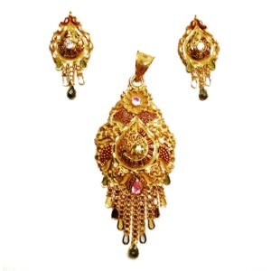 22k Gold Kalkatti Designer Pendant Set MGA - GPS006