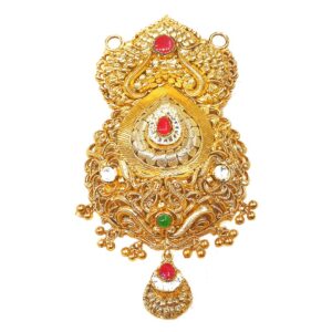 22k Goldb Rajputana Style Antique Oxidised Mangalsutra Pendant MGA - MGP015