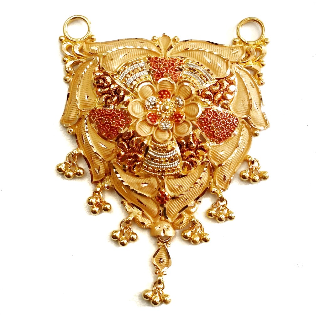22k gold kalkatti designer mangalsutra pendant mga - mgp009