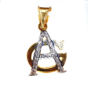916 Gold CZ Diamond AG Later Monogram Pendant MGA - MGP016