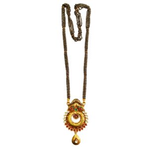 916 Gold Antique Round Shaped Oxidised Mangalsutra MGA - GM061