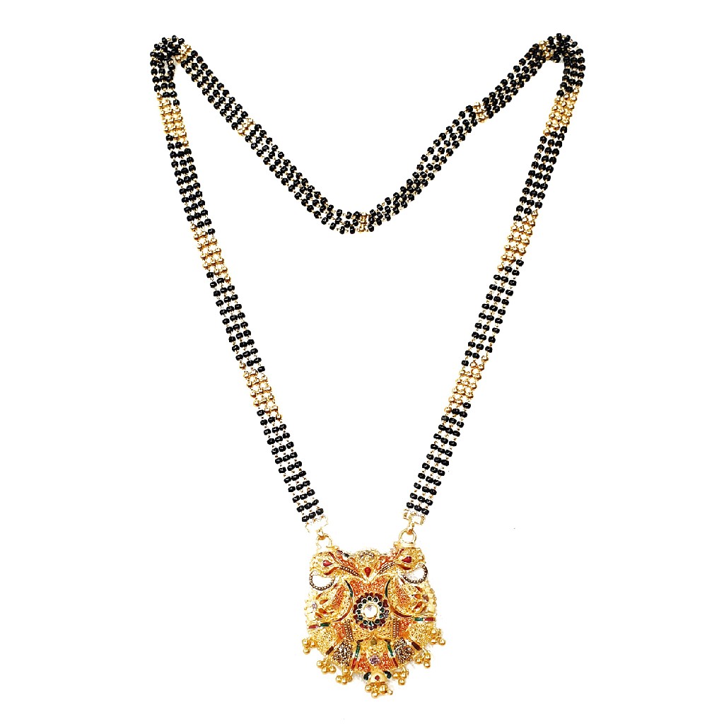 916 Gold Kalkatti Designer Three Line Mangalsutra MGA - GM050