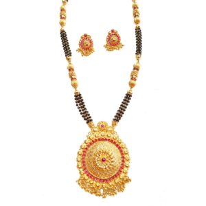 22k gold round shape kalkatti mangalsutra mga - gm045