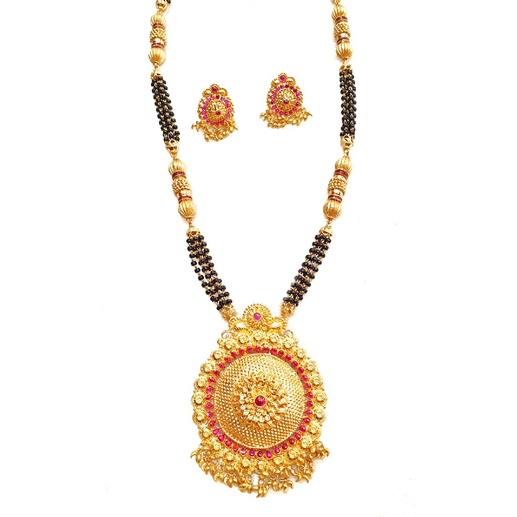 22k gold round shape kalkatti mangalsutra mga - gm045