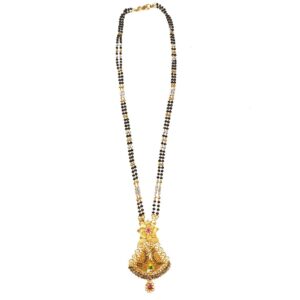 22k gold antique oxidised mangalsutra mga - gm040