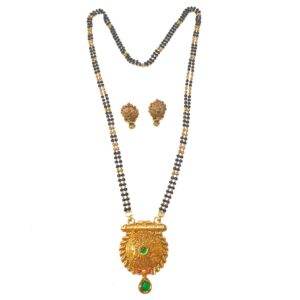 916 Gold Round Shape Antique Mangalsutra MGA - GM037
