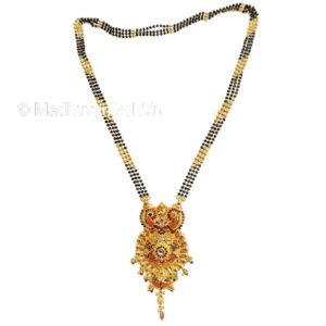 916 Gold Minakari Flower Shape Mangalsutra MGA - GM036