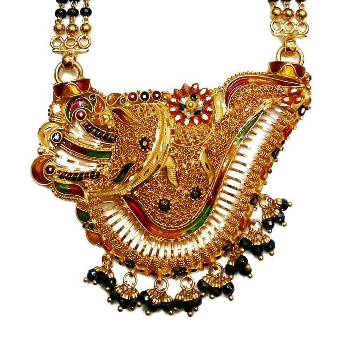 22k gold kalkutti 3 line mangalsutra mga - gm035 - Image 2