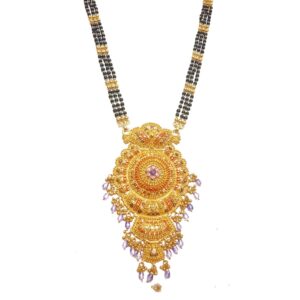 22k Gold Kalkatti Purple Beads Mangalsutra MGA - GM032