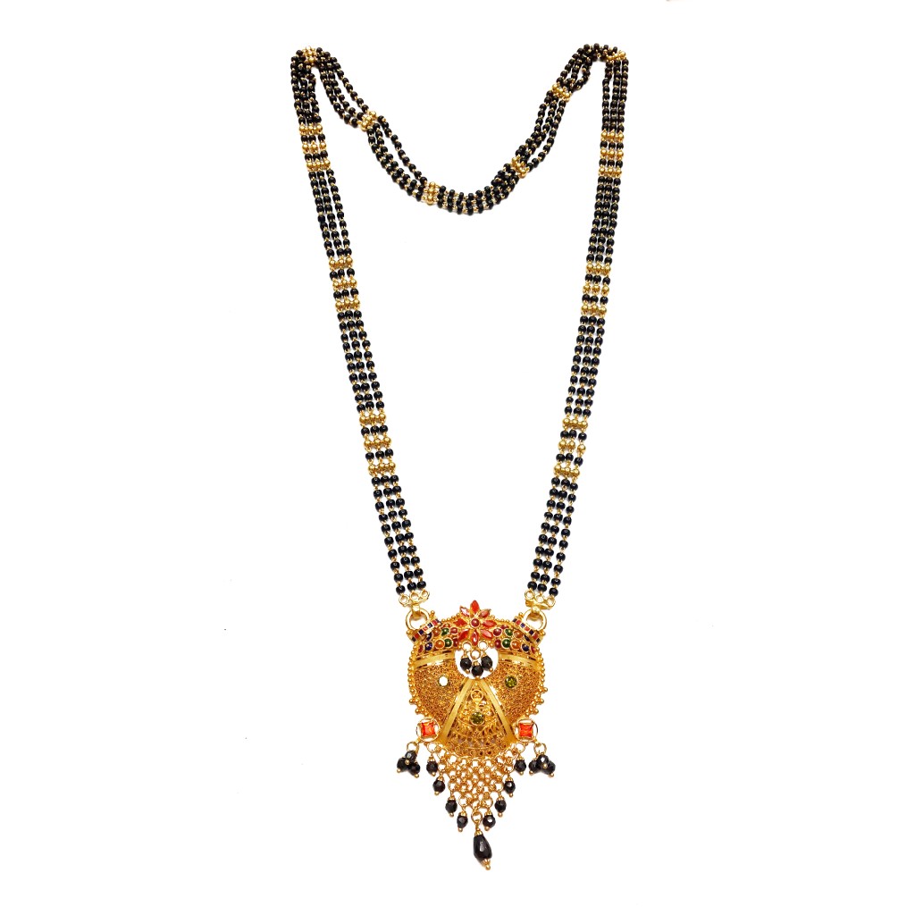 22kt Gold Kalkatti 3 Line Mangalsutra MGA - GM030