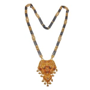 22k gold modern design flower shape mangalsutra mga - gm027
