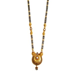 22k Gold Antique 2 Line Black Para Mangalsutra MGA - MGP019