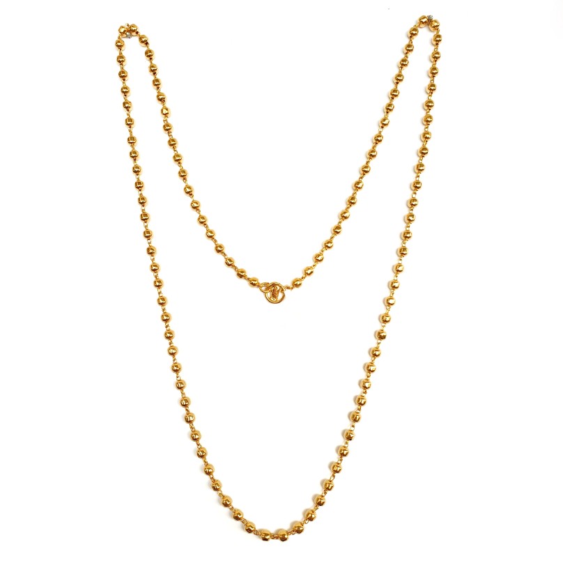 1 gram gold forming mala chain mga - mle0013