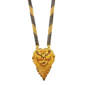 916 Gold Black Meenakari Flower Shape Mangalsutra MGA - GM015